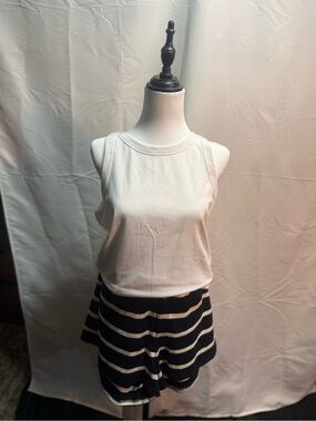 J. Crew Navy and Ivory Striped Shorts - XL